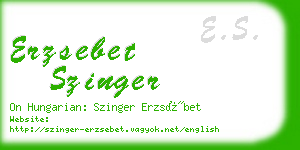 erzsebet szinger business card